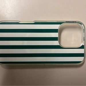 PopSocket Forest Green and White Striped Case